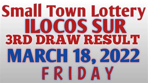 STL ILOCOS SUR 3RD DRAW RESULT TODAY LIVE 7PM .